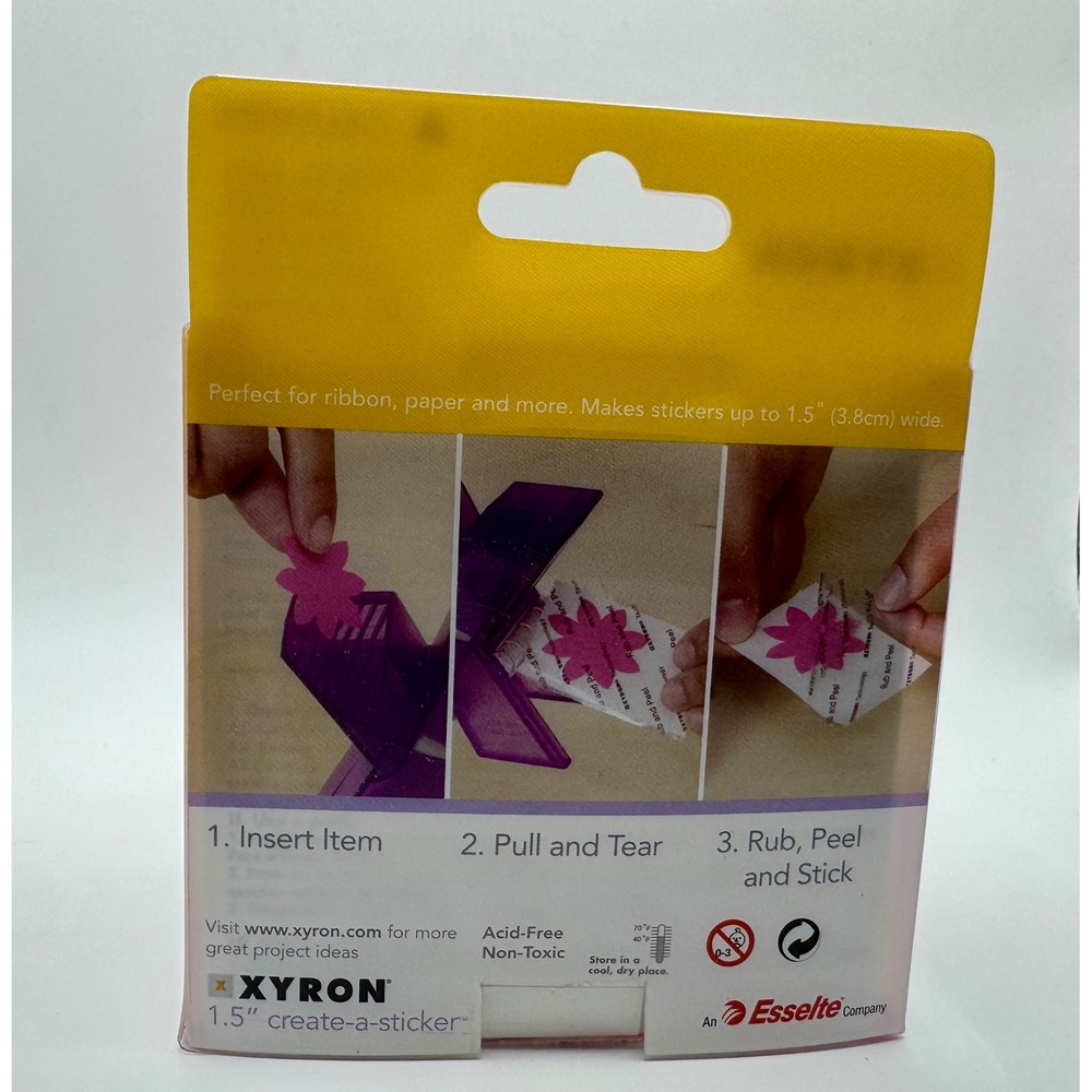 Xyron Create-a-Sticker Machine 1.5 Inch Pink Permanent Adhesive XRN150 New - Picture 3 of 6